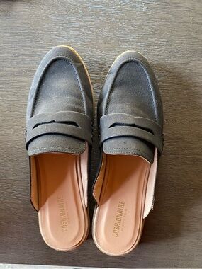 Cushionaire Black Suede Slip-On Loafer Mules